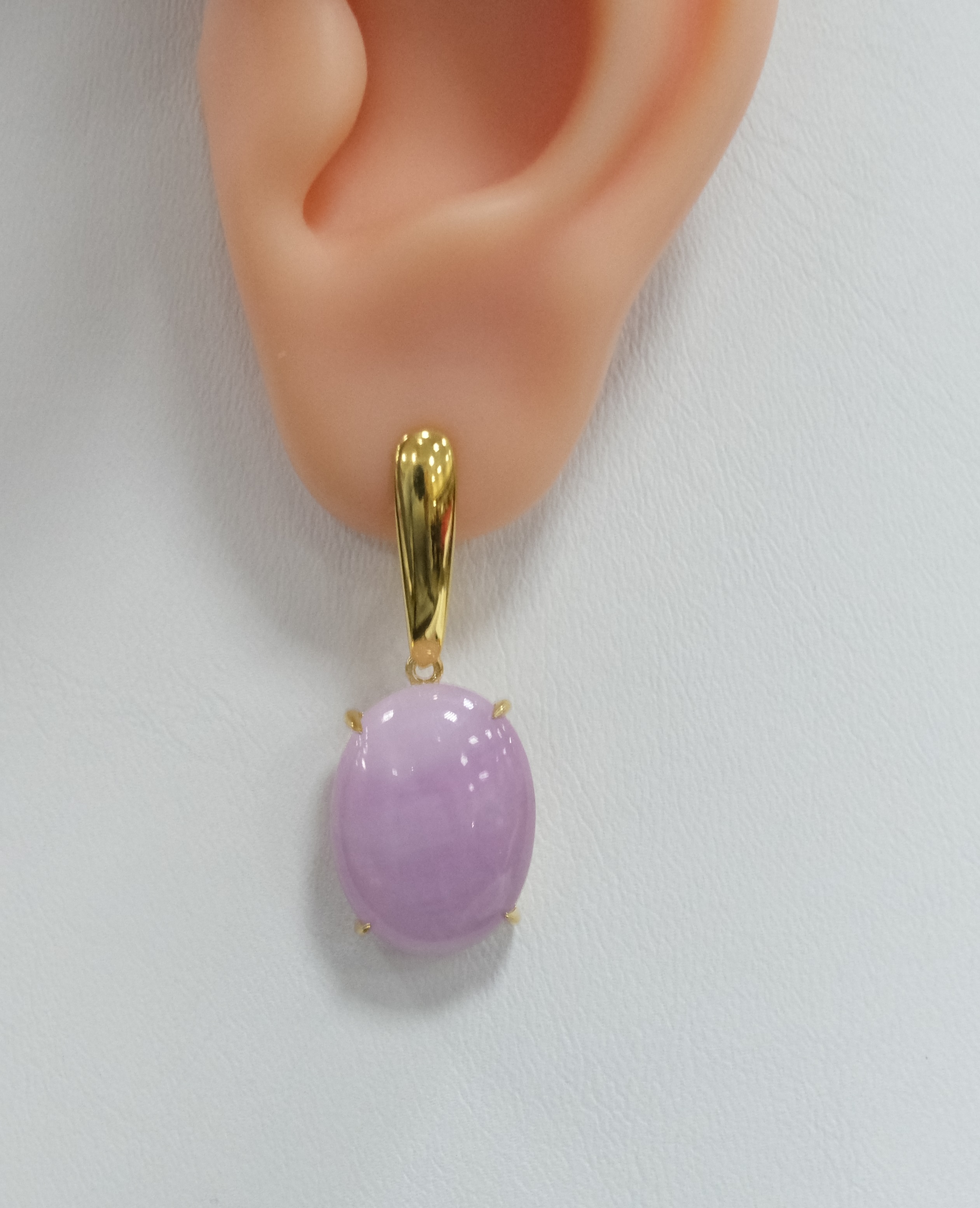 Серебряные серьги с кунцитами